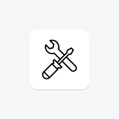 Inspection Tool line icon, vector, pixel perfect, illustrator file