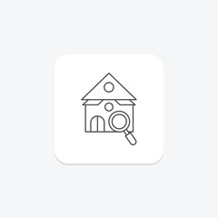 Home Inspection thinline icon, vector, pixel perfect, illustrator file