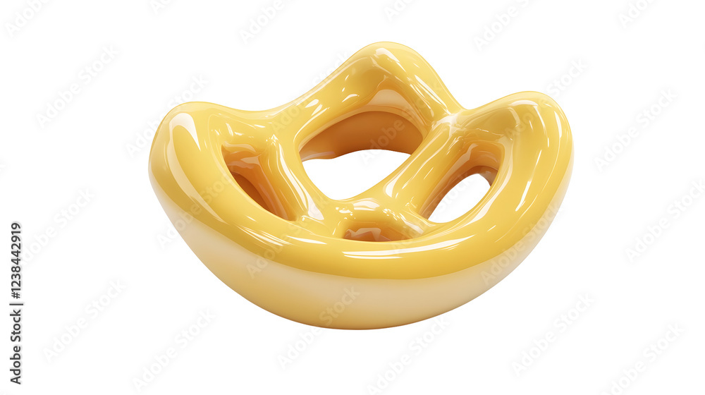 Aufkleber captivating twisted yellow abstract sculpture levitating in minimalist studio setting