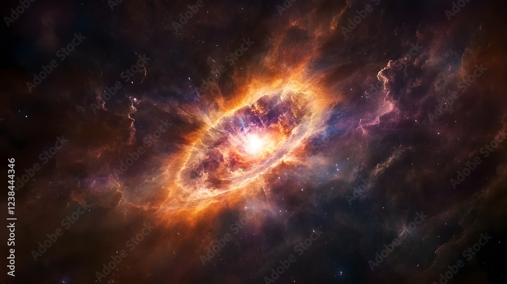 Poster Captivating image showcasing a powerful and vibrant cosmic explosion revealing the dynamic and mysterious nature of the universe