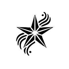 Abstract Black Star Graphic Design: Minimalist Geometric Symbol, Vector Illustration, Simple Shape, Modern Style, Elegant Decorative Element