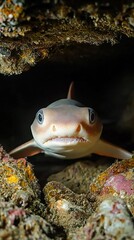HD Phone Wallpaper Juvenile Bamboo Shark Hiding in Coral Reef Crevice Underwater Wildlife