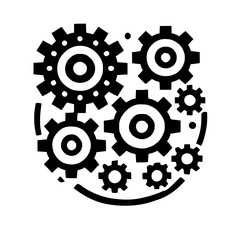 Interlocking Gears: A Black and White Abstract of Industrial Technology and Engineering Design