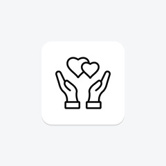 Obraz premium Care line icon, vector, pixel perfect, illustrator file