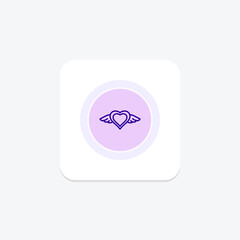 Love Wing color circle icon, vector, pixel perfect, illustrator file