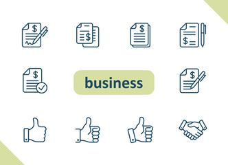 Business icons. Savings, investment, investing, finance vector icon set