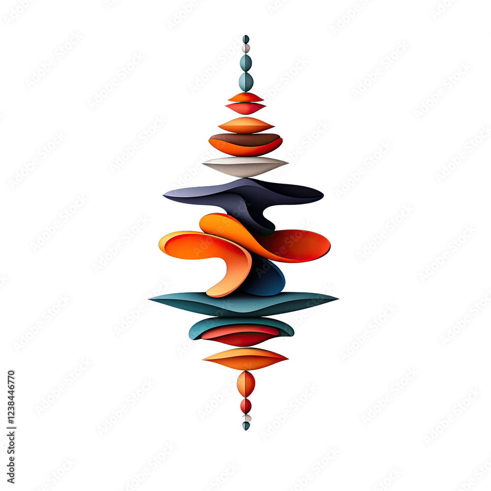 Aufkleber Balance symmetry idea. Abstract colorful geometric design with layered shapes creating a captivating visual.