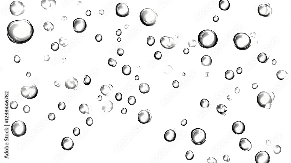 Fototapete Closeup of mesmerizing transparent bubbles and water droplets on a glass surface creating a serene minimalist and ethereal abstract background  Elegant calming and captivating visual