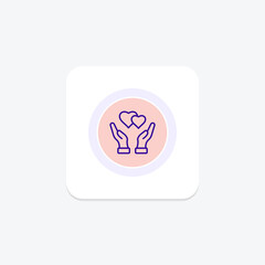 Obraz premium Care color circle icon, vector, pixel perfect, illustrator file