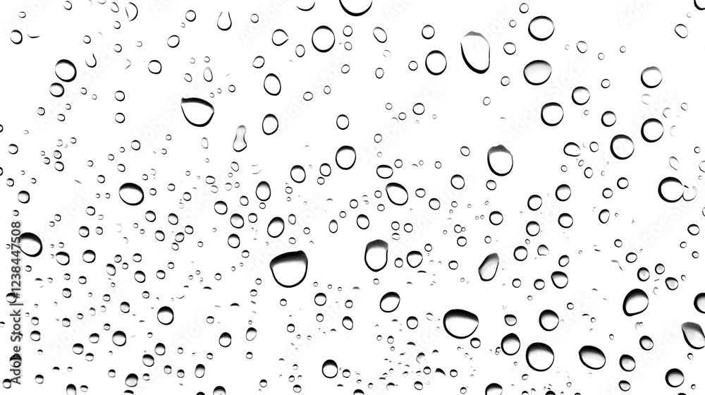 Poster detailed close up photography of transparent water droplets or condensation forming on a glass or sm