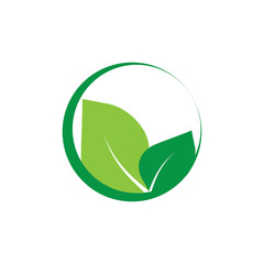 Leaf logo icon illustration flat