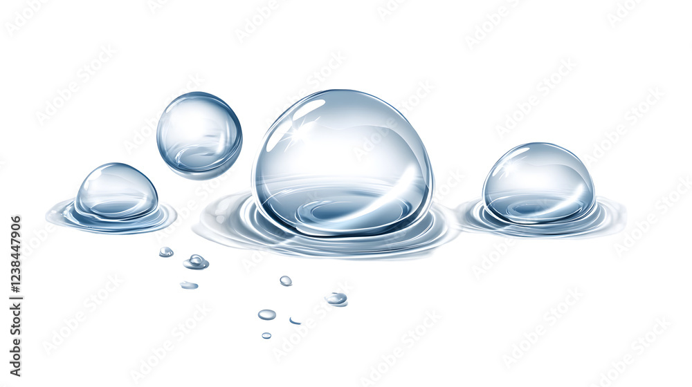 Poster enchanting droplets spheres of liquid elegance captured in exquisite detail sparkling translucent bu