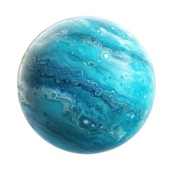 Stunning Blue Planet Space Sphere 3d art isolated pa transtunent background