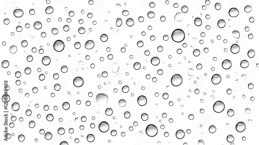 Poster Mesmerizing close up view of water droplets glistening on a transparent glass window creating a serene and abstract natural pattern