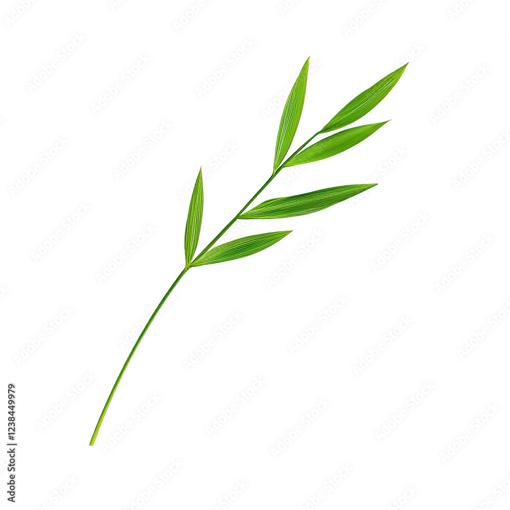 Poster meadow serene idea. a beautiful green leaf branch symbolizing nature and tranquility.