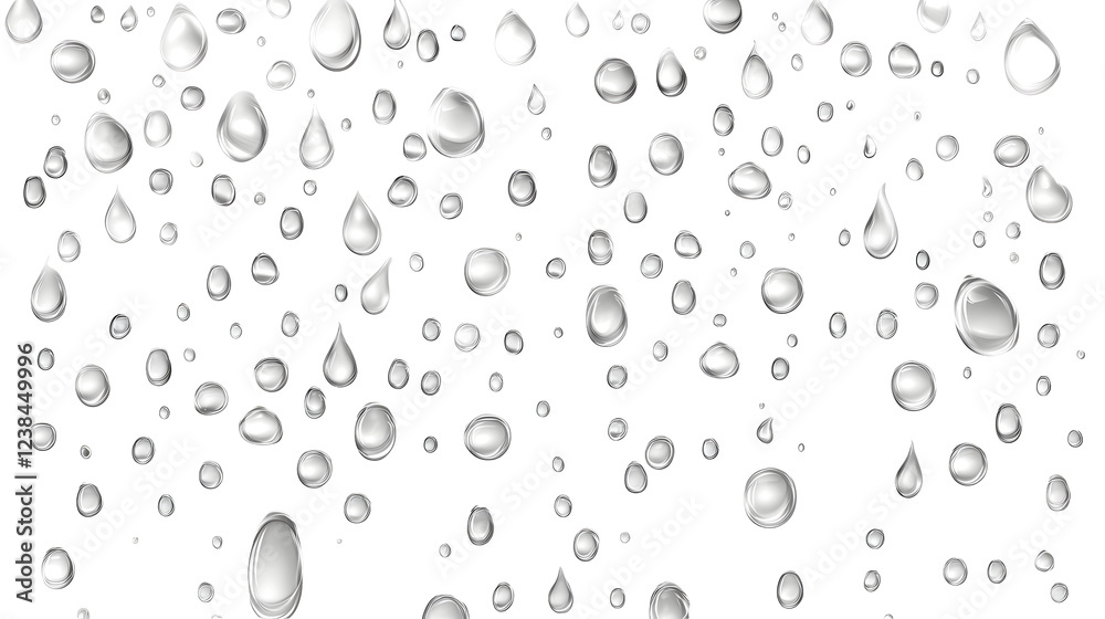 Poster raindrops delicately resting on a glass surface capturing a pristine clarity and minimalistic elegan