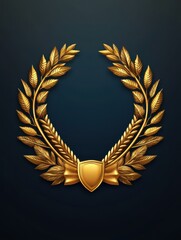 100% Quality gold emblem. Complex linar gold design.