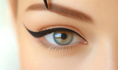 Obraz premium Perfect Cat Eye Makeup Tutorial Eye Liner Application