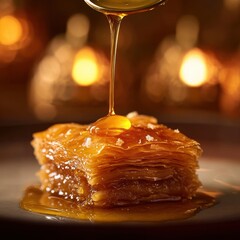 Golden Baklava Drizzled with Honey: A Luxurious Dessert