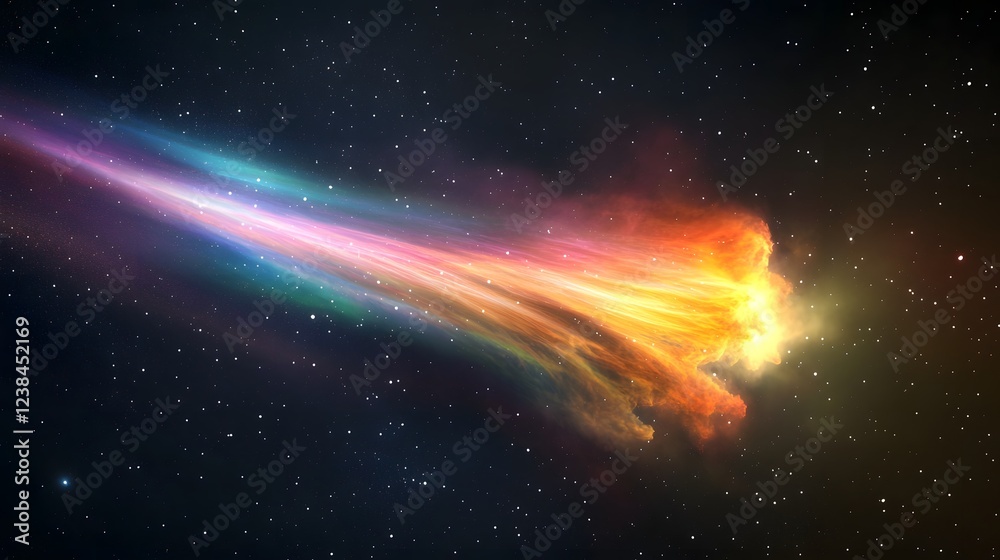 Aufkleber explosive cosmic collision fiery celestial phenomenon in dynamic interstellar landscape dramatic abs