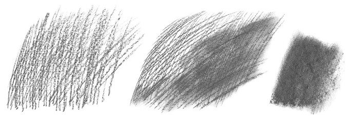 Set brushes of black charcoal strokes textures.