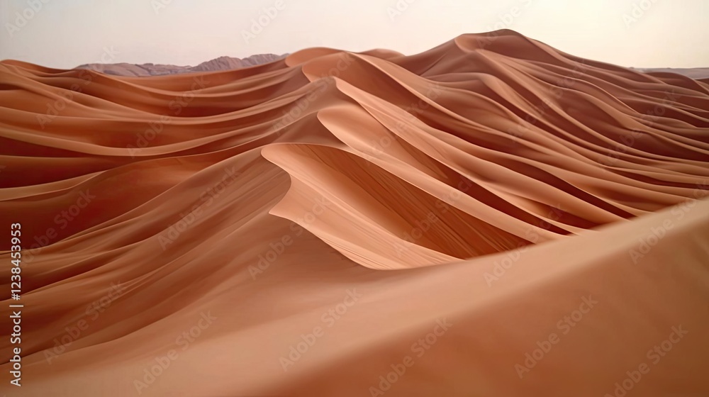 Poster desert landscapes nature idea. stunning view of sand dunes showcasing intricate patterns and warm hu