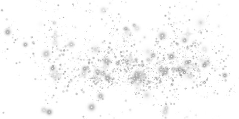 White sparks of dust and white stars shine with special light. Christmas light effect. White sparkling particles of magic dust. PNG.
