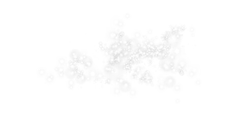 White sparks of dust and white stars shine with special light. Christmas light effect. White sparkling particles of magic dust. PNG.