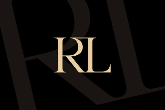 RL or LR letter logo icon design. Classic style luxury initials monogram.