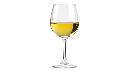 Elegant Glass of White Wine with Golden Hue on a Light Background