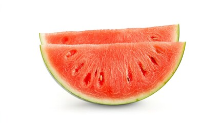 Fresh Watermelon Slices on White Background for Healthy Eating