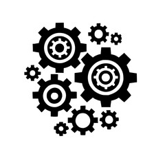 Interlocking Gears: A Black and White Abstract of Industrial Technology and Engineering Design.  Perfect for tech, manufacturing, and industrial themes.