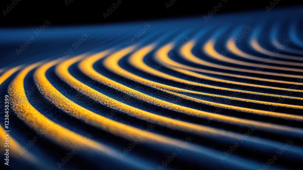 Poster desert landscapes nature idea. beautifully lit ripples in sand create serene patterns in this tranqu