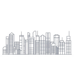 Obraz premium Minimalist City Skyline with Skyscrapers and Urban Architecture