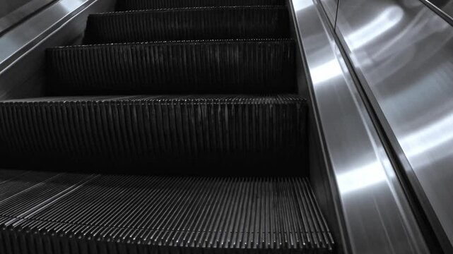 Rolltreppe mit Stufen in Nahaufnahme, Aufstieg, Karriere, Aufw&auml;rtsbewegung, Perspektive, barrierfrei, modern, Technologie, Architektur, Ziele, Karriereleiter, Zukunft, Zielstrebigkeit, Bequemlichkeit
