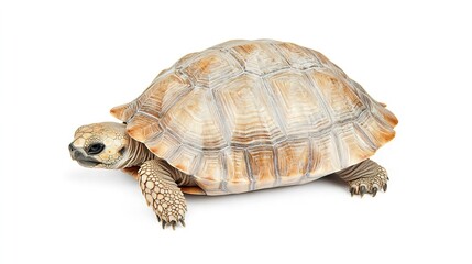 Obraz premium Close-Up of a Beautiful Desert Tortoise on a White Background