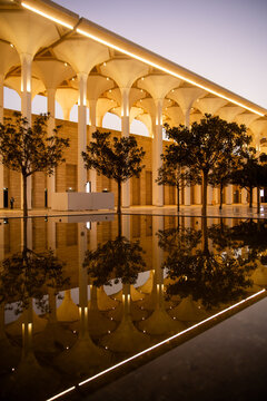 interior courtyard of grand mosque in Algiers, Algeria