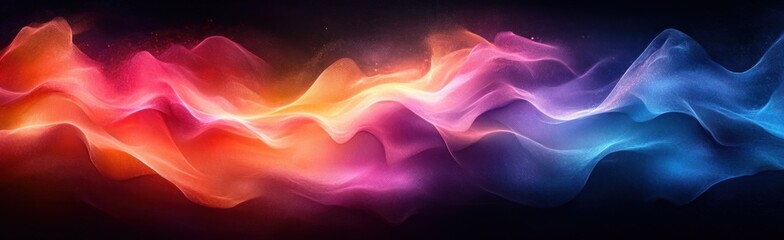 Obraz premium Colorful Abstract Lines on Black Background Technology Design Digital Illustration