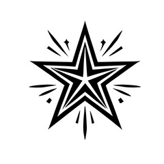 Obraz premium Bold Black Starburst Graphic Design: Minimalist Geometric Shape for Backgrounds and Icons