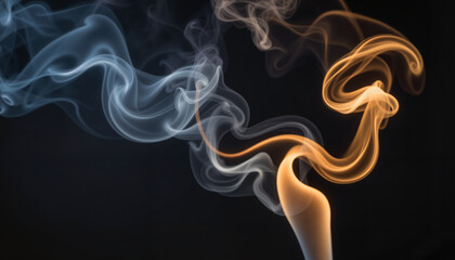 Fototapeta premium Abstract smoke swirls in black background