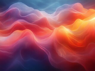 Abstract orange and pink clouds layered with blue sky, suitable for a website background