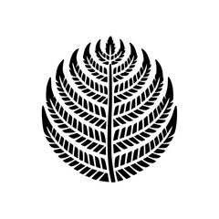 Black and White Fern Leaf Botanical Illustration - Minimalist Nature Design