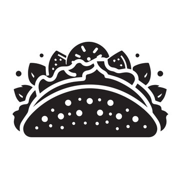 black taco food graphic clip art preview