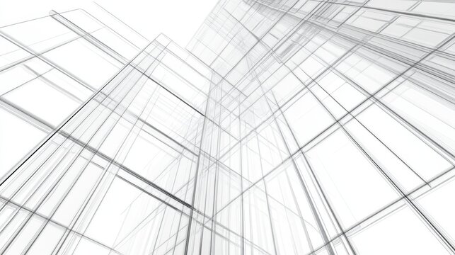 Modern skyscraper blueprint, architectural design, urban planning, city development