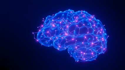 highly detailed futuristic glowing brain with interconnected neural pathways, symbolizing data processing and cognitive science perfect for research, education and tech visuals	