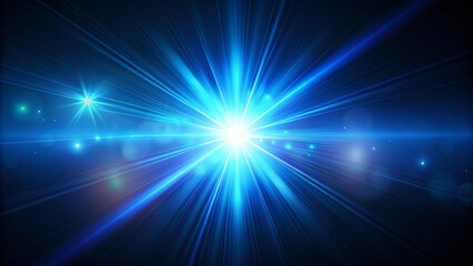 Obraz premium Blue Light Flare with Radiant Glow and Lens Effect
