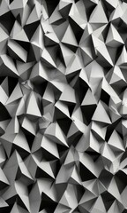 Stylish seamless pattern with geometric shapes in black and white, circles, decorative, polygons, contemporary, triangles