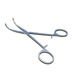 Surgical Clamp, 3d illustration Isolated on white background