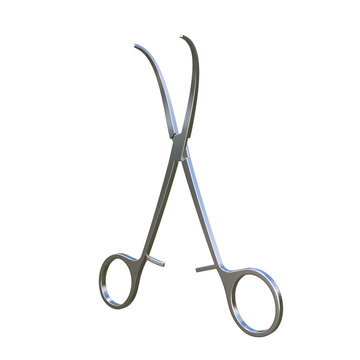 Surgical Clamp, 3d illustration Isolated on white background