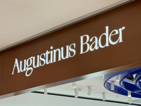 Wuhan,China-Feb.13th 2024: augustinus bader brand logo store sign 